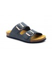 Women's Bio Sandal Taupe Leather Double Buckle MX-820044,95 €