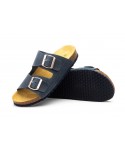 Women's Bio Sandal Taupe Leather Double Buckle MX-820044,95 €