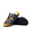 Women's Bio Sandal Taupe Leather Double Buckle MX-820044,95 €