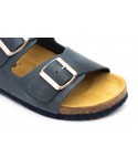 Women's Bio Sandal Taupe Leather Double Buckle MX-820044,95 €