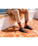 Women's Bio Sandal Taupe Leather Double Buckle MX-820044,95 €