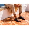 Women's Bio Sandal Taupe Leather Double Buckle MX-820044,95 €