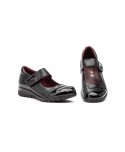Women's Black Leather Shoes with Velcro MX-92049,95 €