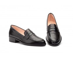 Women's Black Leather Shoes PYM-180554,95 €