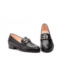 Women's Black Leather Shoes with Buckle PYM-181054,95 €