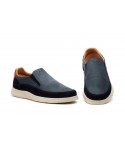 Men's Casual Navy Nubuck Leather Shoes with Elastic R83-262559,95 €