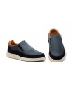 Men's Casual Navy Nubuck Leather Shoes with Elastic R83-262559,95 €