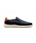 Men's Casual Navy Nubuck Leather Shoes with Elastic R83-262559,95 €