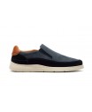 Men's Casual Navy Nubuck Leather Shoes with Elastic R83-262559,95 €