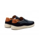 Men's Casual Navy Nubuck Leather Shoes with Elastic R83-262559,95 €