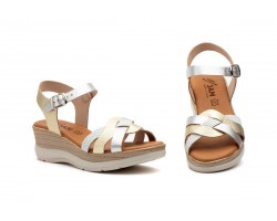 Women's Sandals Leather Silver White Platinum SPK-252349,95 €
