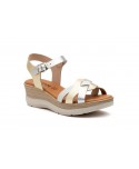 Women's Sandals Leather Silver White Platinum SPK-252349,95 €