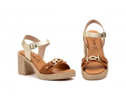 Women's Leather Sandals Platinum Heel Buckle SPK-257949,95 €