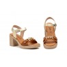 Women's Leather Sandals Platinum Heel Buckle SPK-257949,95 €