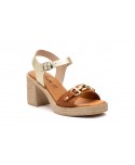 Women's Leather Sandals Platinum Heel Buckle SPK-257949,95 €