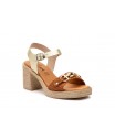 Women's Leather Sandals Platinum Heel Buckle SPK-257949,95 €