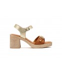 Women's Leather Sandals Platinum Heel Buckle SPK-257949,95 €