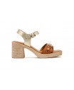 Women's Leather Sandals Platinum Heel Buckle SPK-257949,95 €