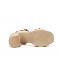 Women's Leather Sandals Platinum Heel Buckle SPK-257949,95 €