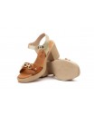 Women's Leather Sandals Platinum Heel Buckle SPK-257949,95 €