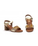 Women's Leather Sandals Platinum Fantasy Heel Buckle SPK-267149,95 €