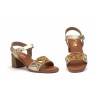 Women's Leather Sandals Platinum Fantasy Heel Buckle SPK-267149,95 €