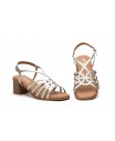 Sandalias Mujer Tiras Plata Tacón Madera Planta Gel Cierre Hebilla SS-2642 49,95 €