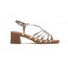 Sandalias Mujer Tiras Plata Tacón Madera Planta Gel Cierre Hebilla SS-2642 49,95 €