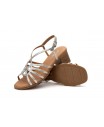 Sandalias Mujer Tiras Plata Tacón Madera Planta Gel Cierre Hebilla SS-2642 49,95 €