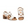 Women's Sandals Silver Leather Wooden Heel Gel Insole Buckle Closure SS-264349,95 €
