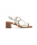 Women's Sandals Silver Leather Wooden Heel Gel Insole Buckle Closure SS-264349,95 €