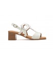 Women's Sandals Silver Leather Wooden Heel Gel Insole Buckle Closure SS-264349,95 €