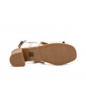 Women's Sandals Silver Leather Wooden Heel Gel Insole Buckle Closure SS-264349,95 €