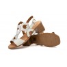 Women's Sandals Silver Leather Wooden Heel Gel Insole Buckle Closure SS-264349,95 €