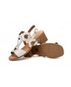 Women's Sandals Silver Leather Wooden Heel Gel Insole Buckle Closure SS-264349,95 €