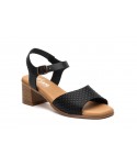 Women's Leather Sandals Cutout Wood Heel Buckle SS-606149,95 €