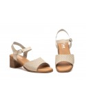 Women's Leather Sandals Cutout Wood Heel Buckle SS-606149,95 €