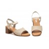 Women's Leather Sandals Cutout Wood Heel Buckle SS-606149,95 €