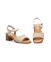 Women's Leather Sandals Cutout Wood Heel Buckle SS-606149,95 €
