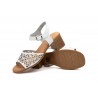 Women's Leather Sandals with Laser Engraving, Heel, Buckle & Gel Insole SS-706549,95 €