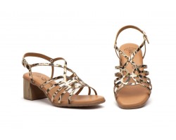 Women's Leopard Platinum Sandals with Heel Buckle Gel V-26041-154,95 €