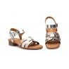 Women's Silver Leather Sandals with Buckle Gel ZAN-271344,95 €