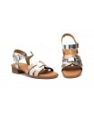 Women's Silver Leather Sandals with Buckle Gel ZAN-271344,95 €