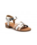 Women's Silver Leather Sandals with Buckle Gel ZAN-271344,95 €