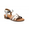 Women's Silver Leather Sandals with Buckle Gel ZAN-271344,95 €