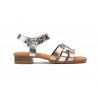 Women's Silver Leather Sandals with Buckle Gel ZAN-271344,95 €