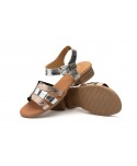 Women's Silver Leather Sandals with Buckle Gel ZAN-271344,95 €