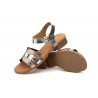 Women's Silver Leather Sandals with Buckle Gel ZAN-271344,95 €