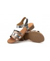 Women's Silver Leather Sandals with Buckle Gel ZAN-271344,95 €