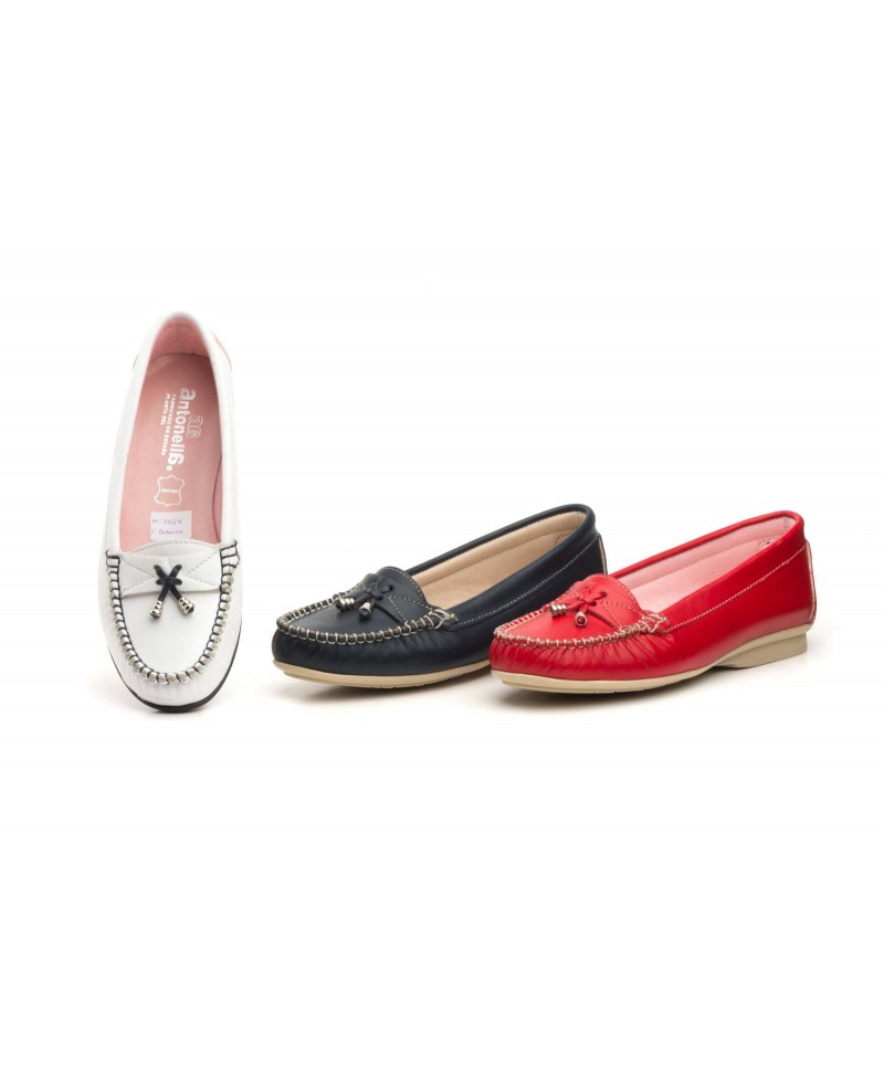 Kiowa Mocasín Mujer Marino Borlas